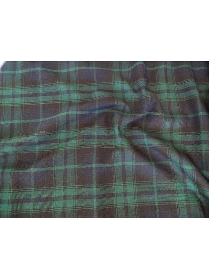 ORIGINAL SCHOTTENKARO STOFF TARTAN METERWARE - blau/grün