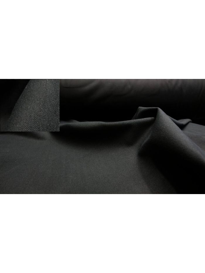 SCHWER BAUMWOLLSTOFF FLANELL STOFF ROBUST 600G - schwarz