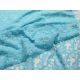 BAUMWOLLE ORGANZA SPITZE BLUMEN SPITZENSTOFF - Aqua